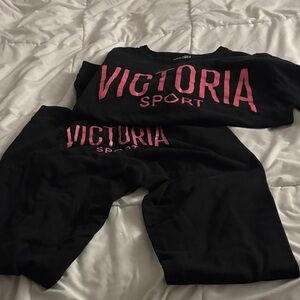 Victoria Sport Black and Pink Activewear Set